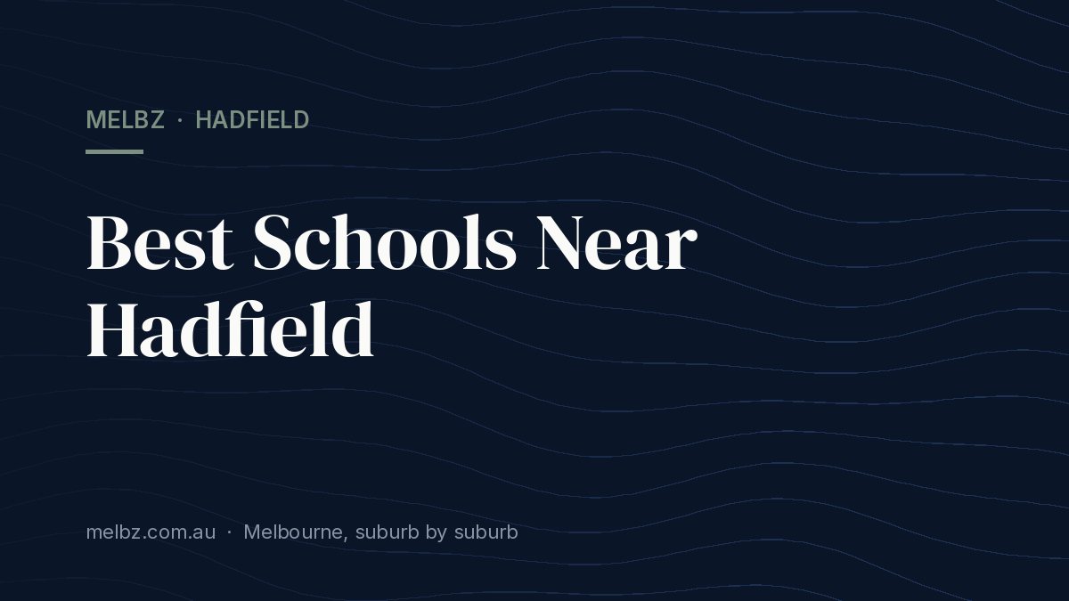 Title card: Best Schools Near Hadfield