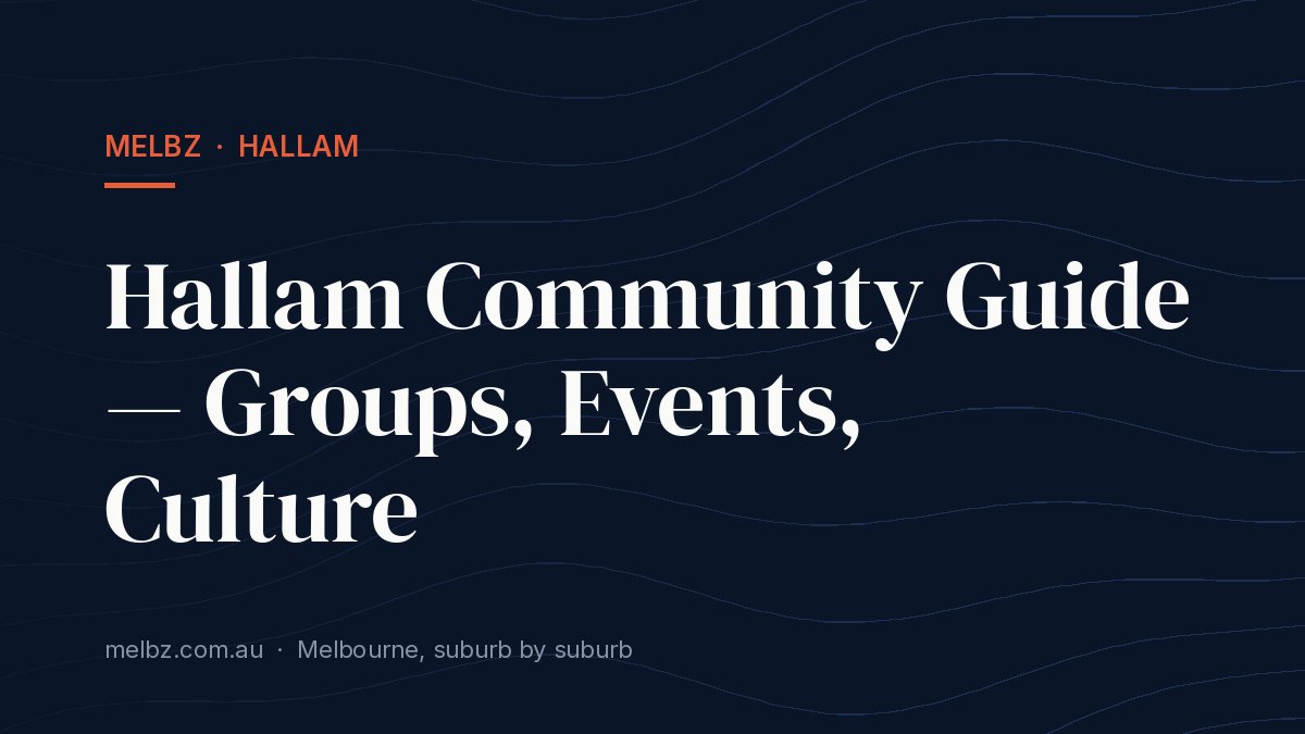 Title card: Hallam Community Guide — Groups, Events, Culture