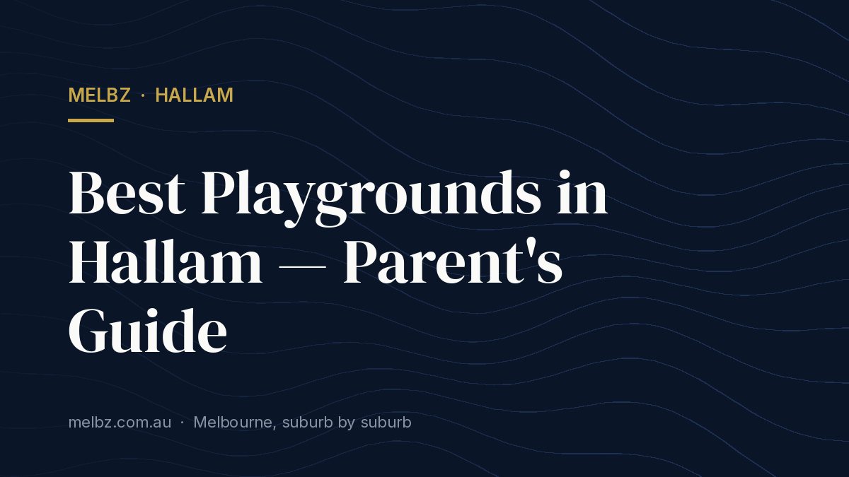 Title card: Best Playgrounds in Hallam — Parent's Guide