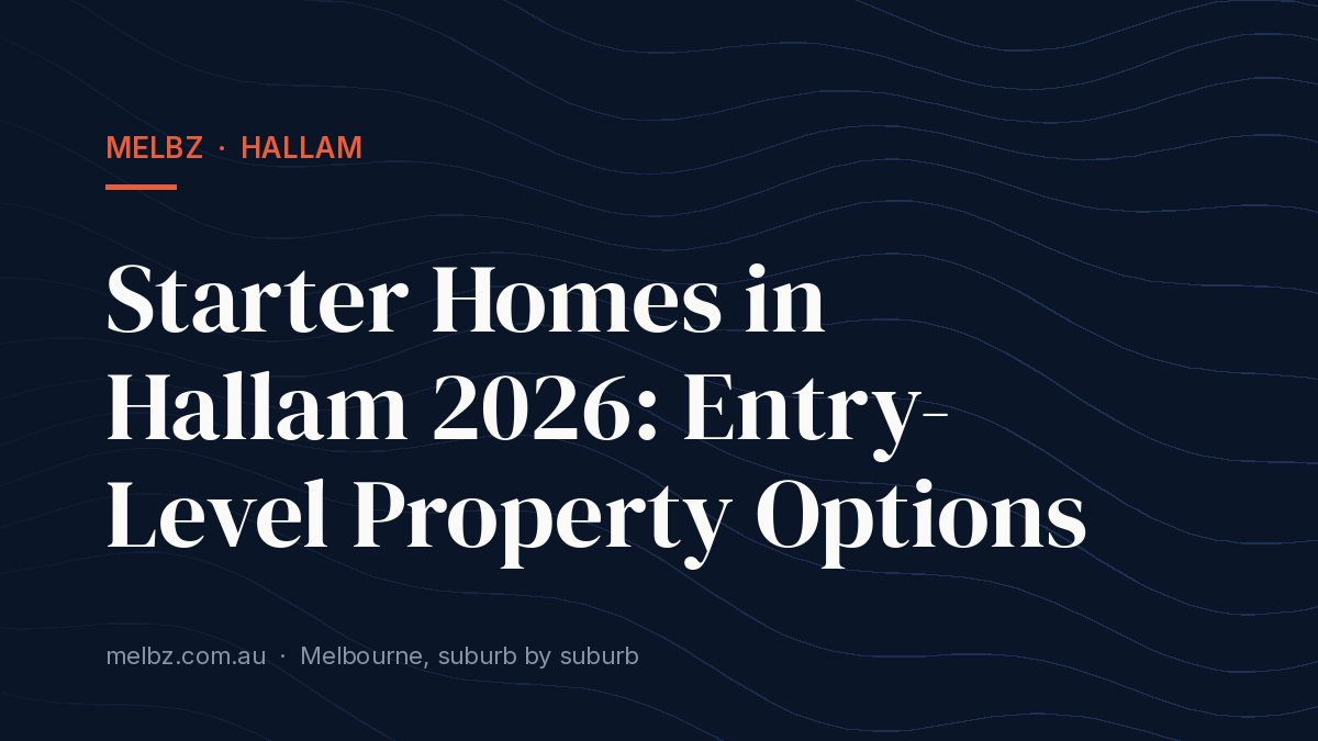 Title card: Starter Homes in Hallam 2026: Entry-Level Property Options