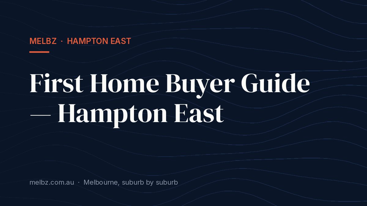 Title card: First Home Buyer Guide — Hampton East
