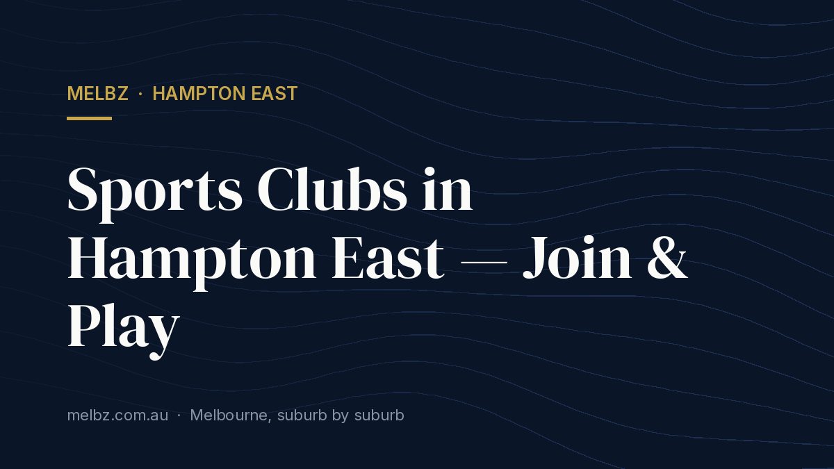 Title card: Sports Clubs in Hampton East — Join & Play
