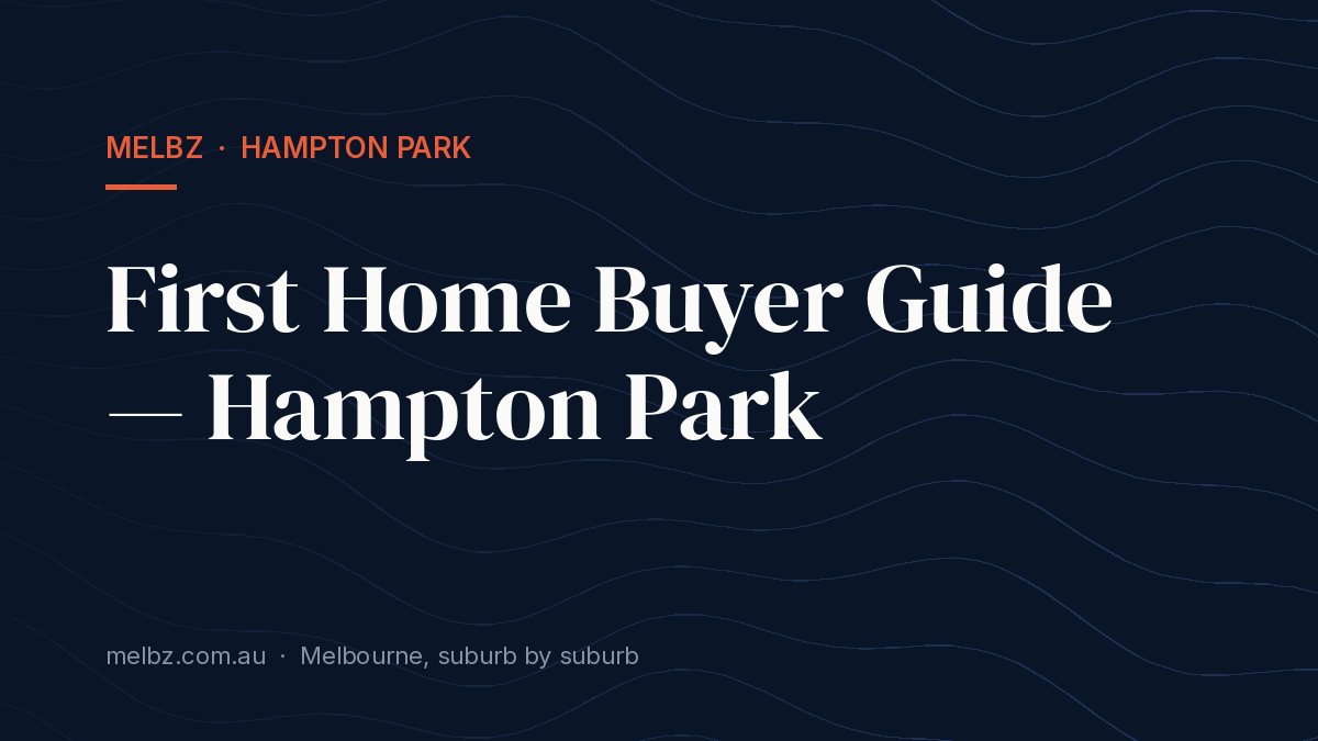 Title card: First Home Buyer Guide — Hampton Park