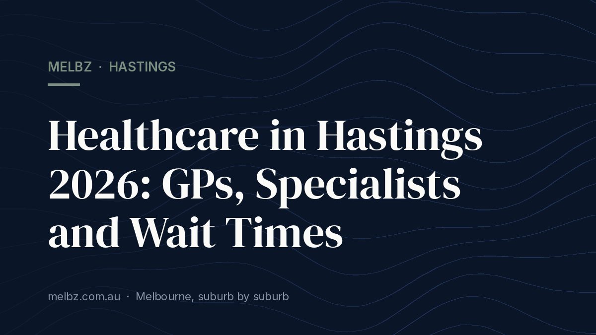 Title card: Healthcare in Hastings 2026: GPs, Specialists and Wait Times
