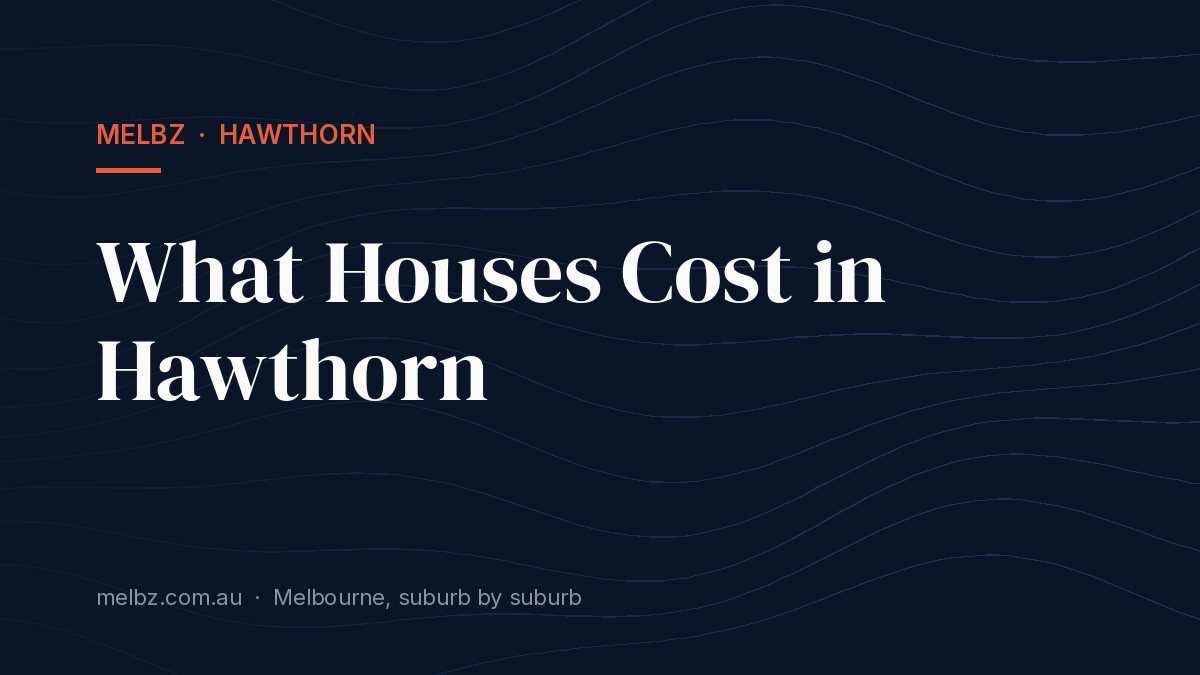 Title card: What Houses Cost in Hawthorn