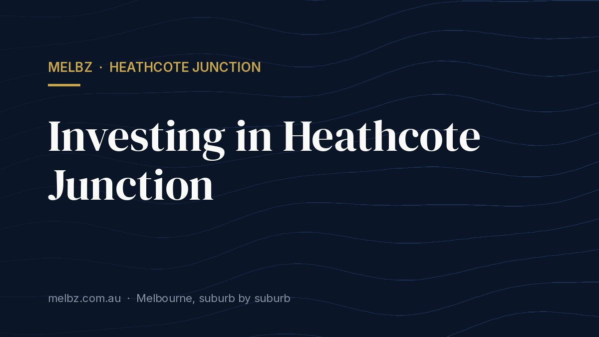 Title card: Investing in Heathcote Junction