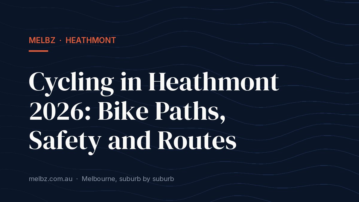 Title card: Cycling in Heathmont 2026: Bike Paths, Safety and Routes