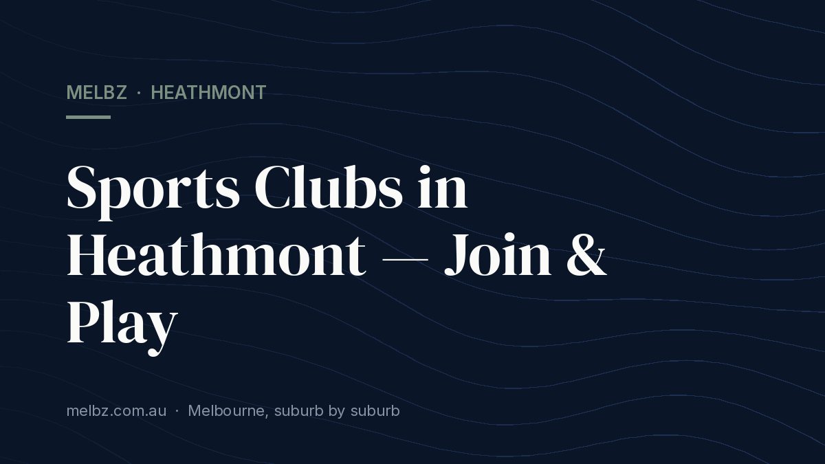 Title card: Sports Clubs in Heathmont — Join & Play