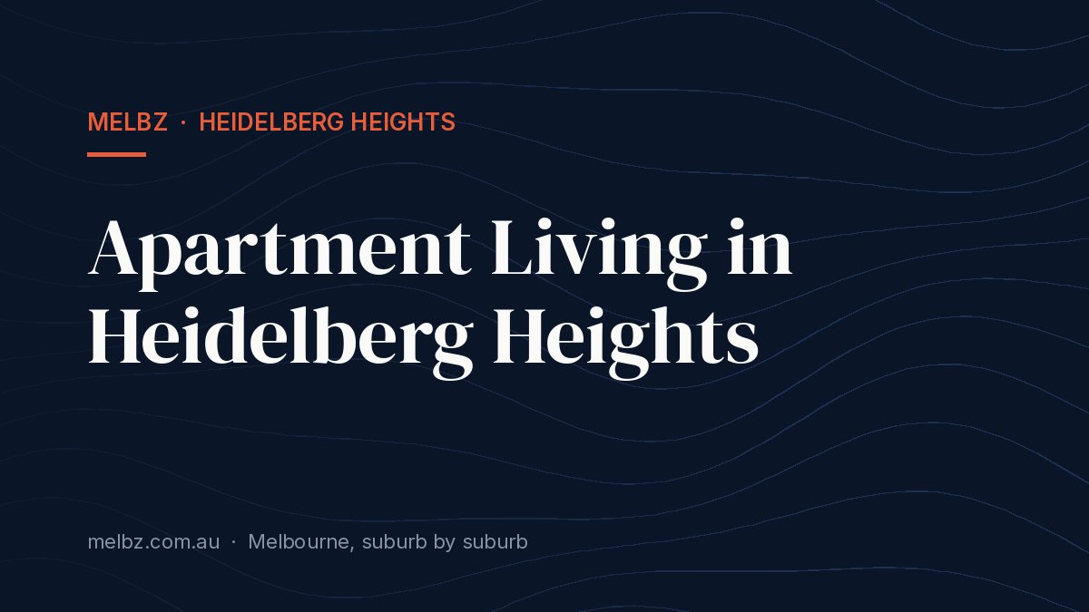 Title card: Apartment Living in Heidelberg Heights
