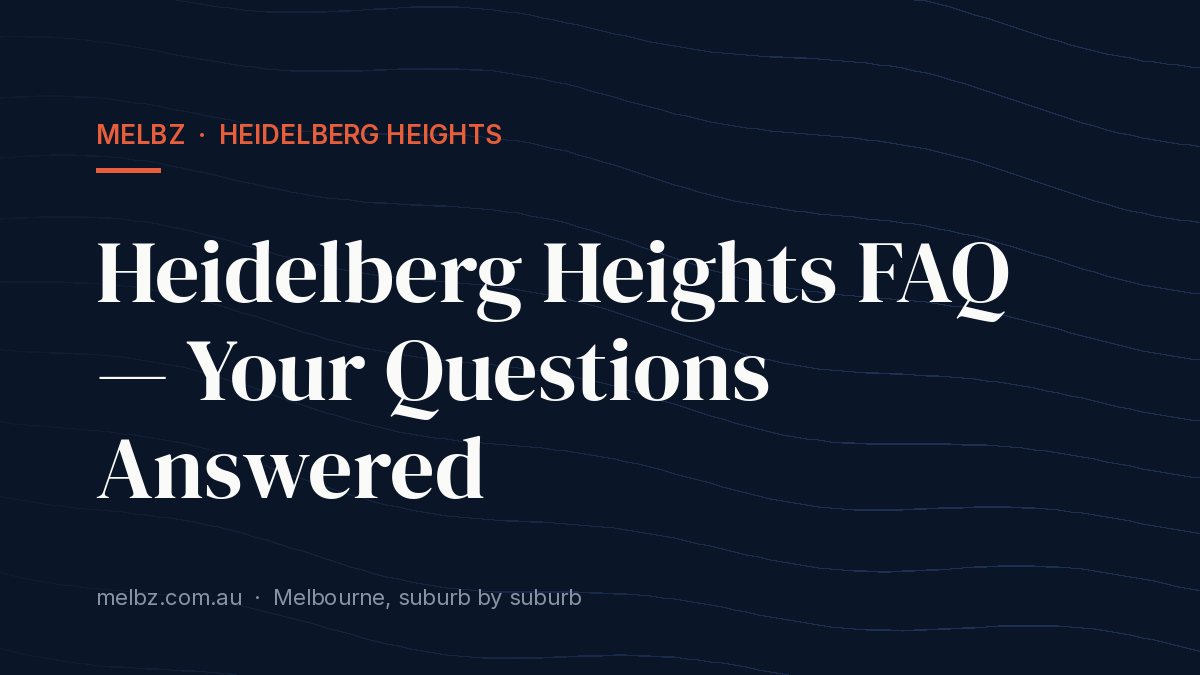 Title card: Heidelberg Heights FAQ — Your Questions Answered
