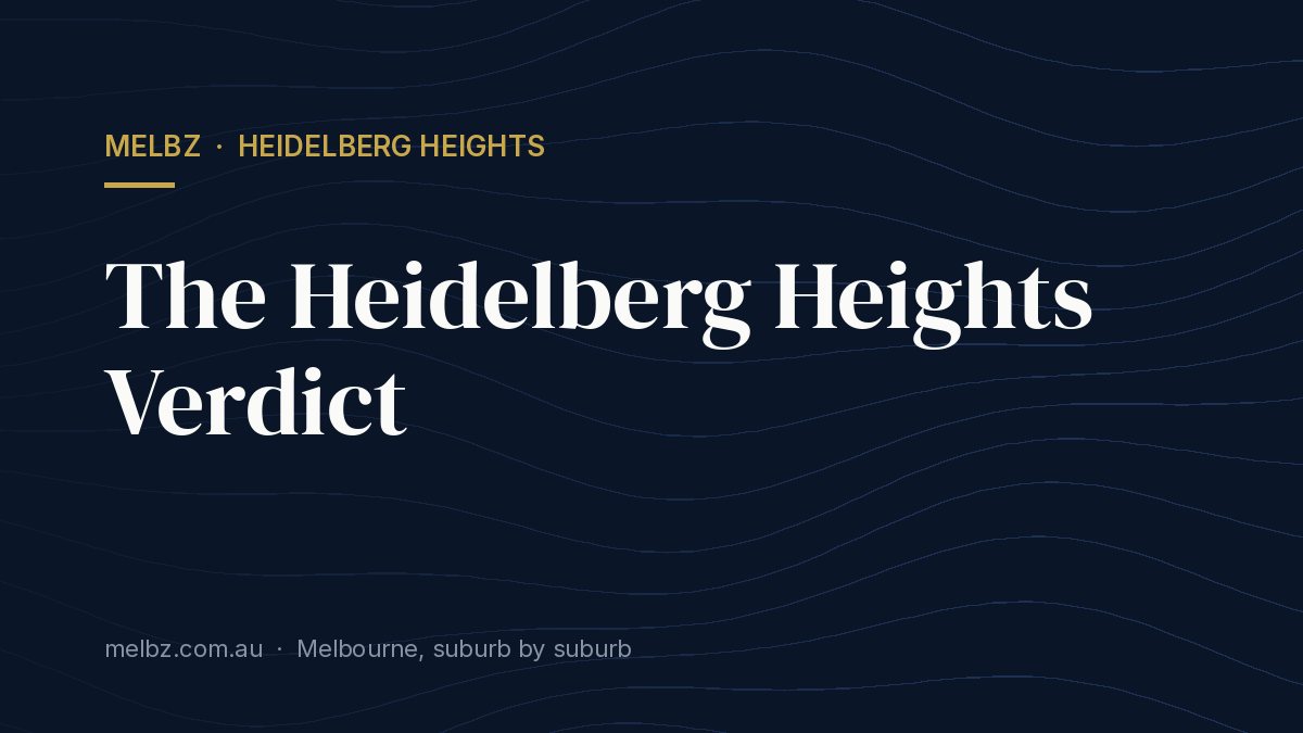 Title card: The Heidelberg Heights Verdict
