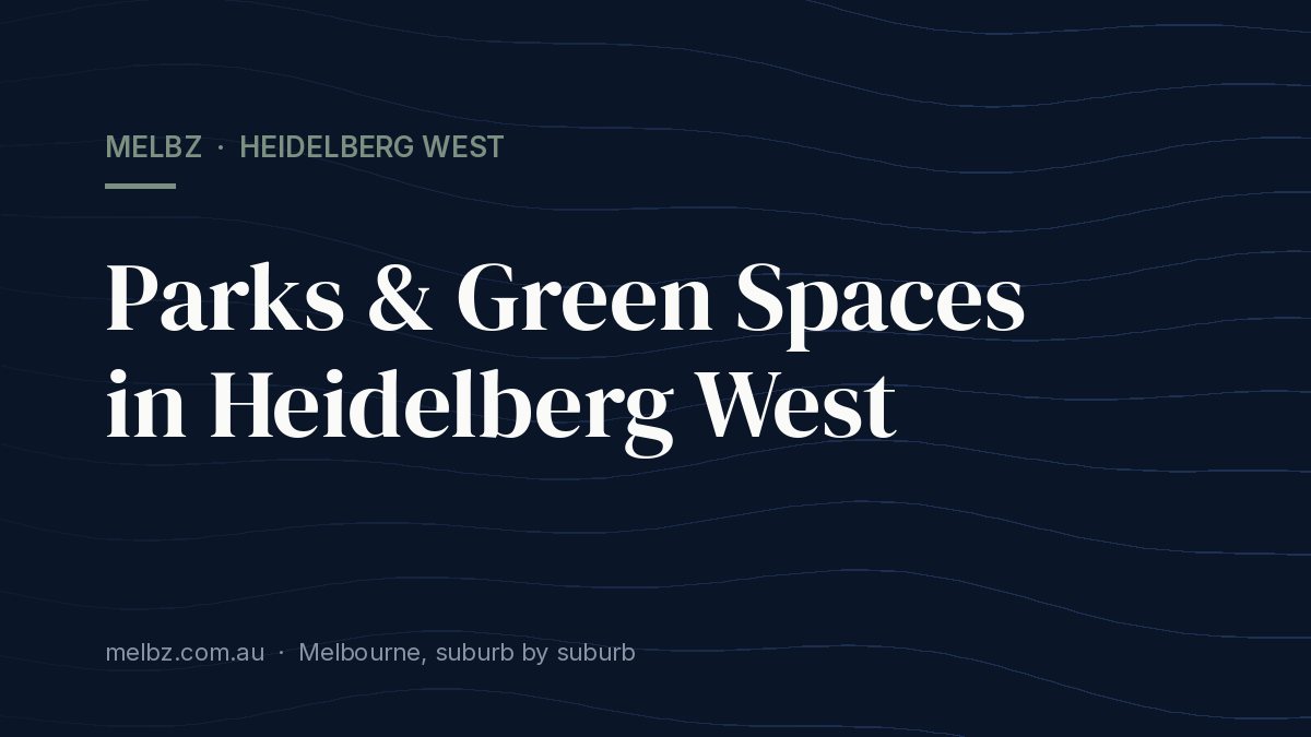 Title card: Parks & Green Spaces in Heidelberg West