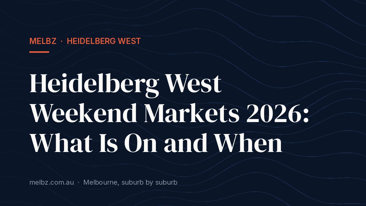 Title card: Heidelberg West Weekend Markets 2026: What Is On and When