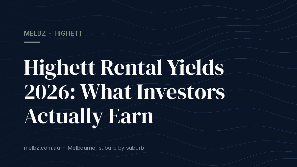 Title card: Highett Rental Yields 2026: What Investors Actually Earn