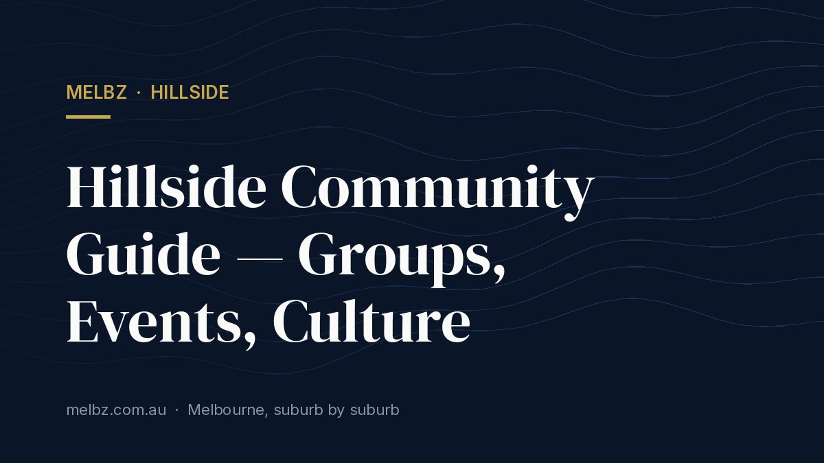 Title card: Hillside Community Guide — Groups, Events, Culture