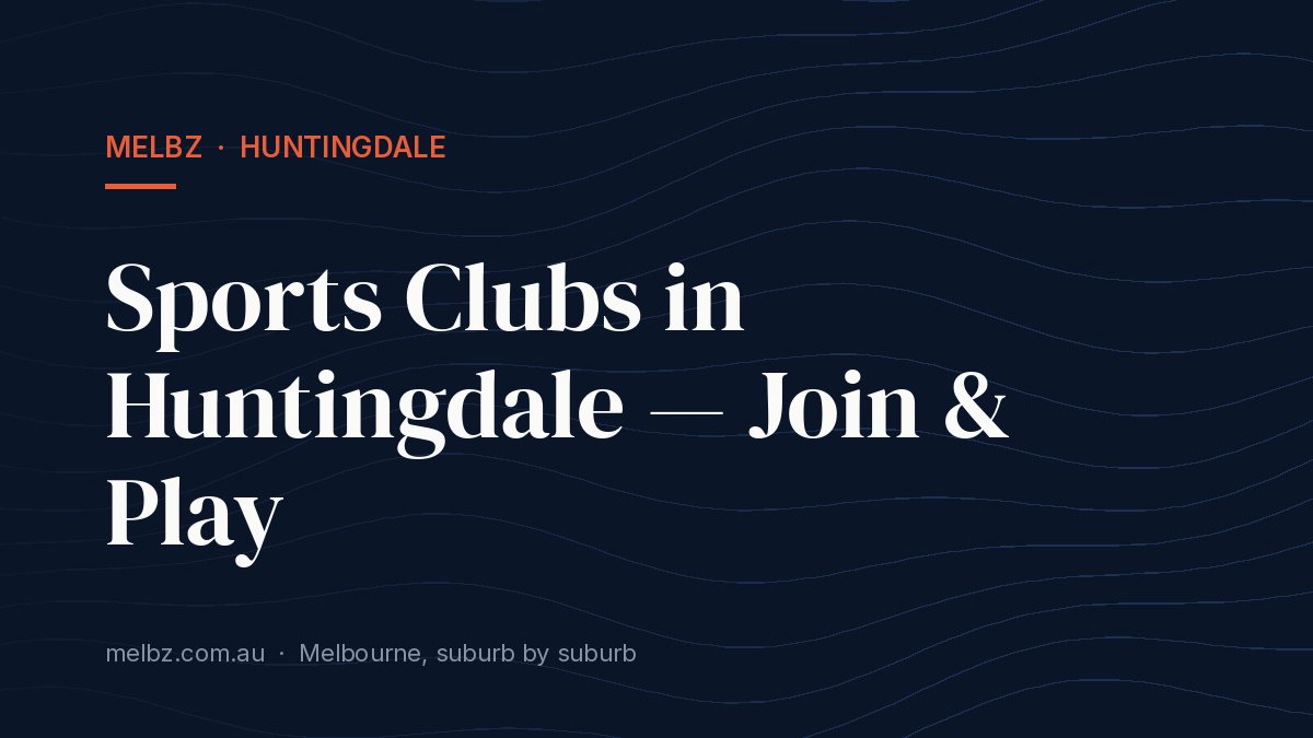 Title card: Sports Clubs in Huntingdale — Join & Play