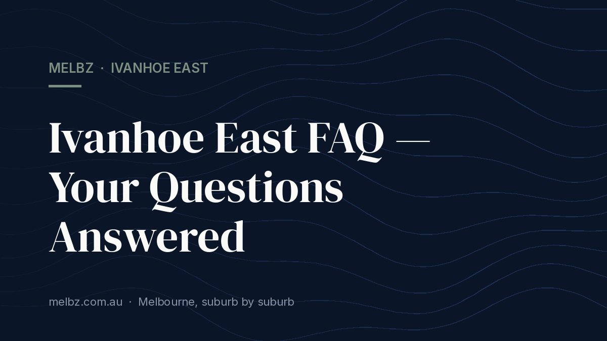 Title card: Ivanhoe East FAQ — Your Questions Answered