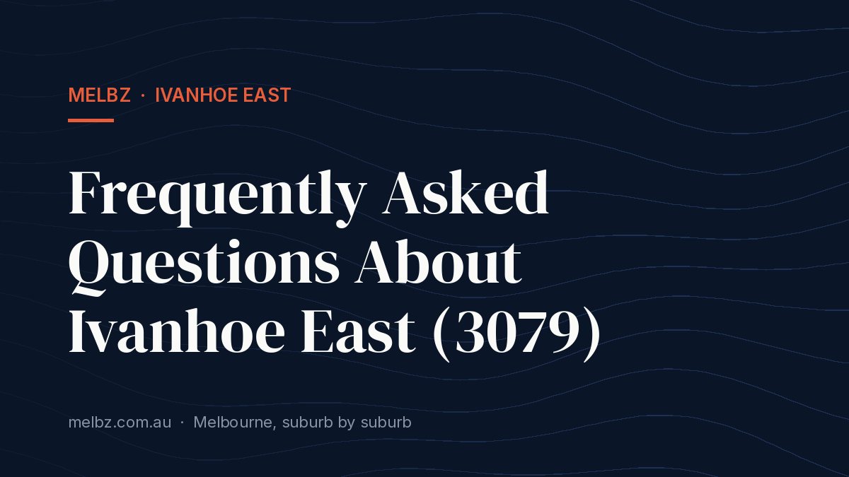 Title card: Frequently Asked Questions About Ivanhoe East (3079)