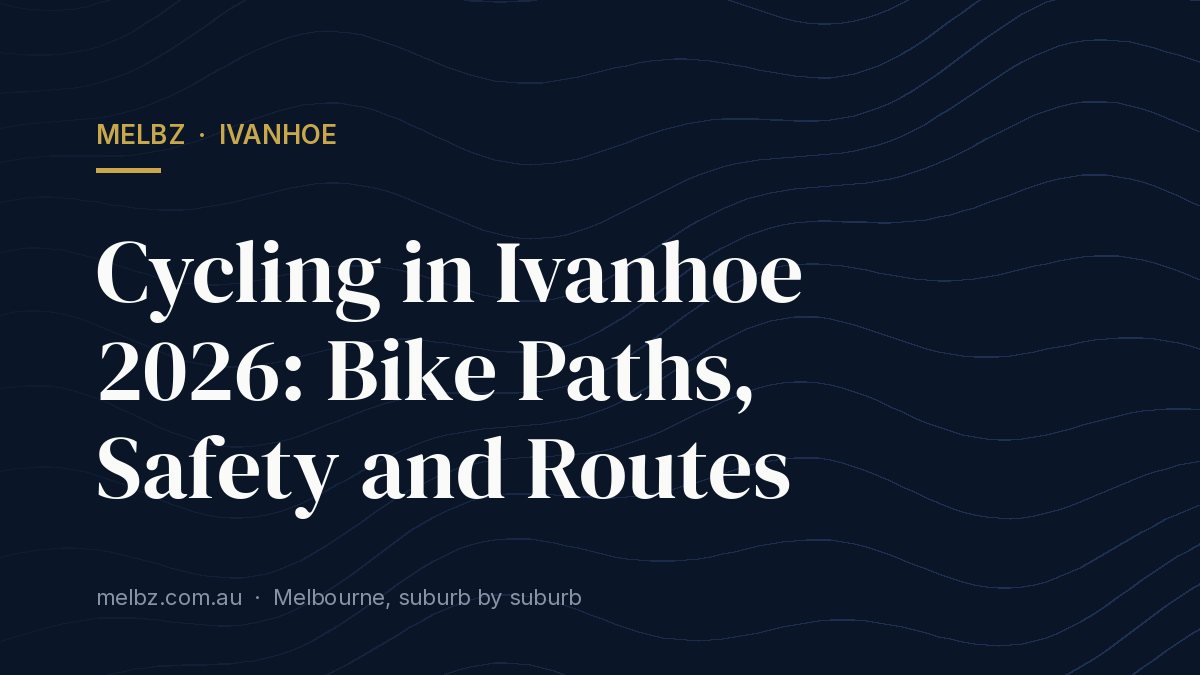 Title card: Cycling in Ivanhoe 2026: Bike Paths, Safety and Routes