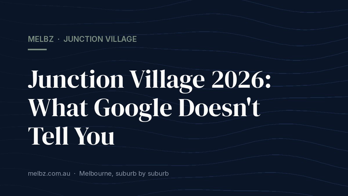 Title card: Junction Village 2026: What Google Doesn't Tell You