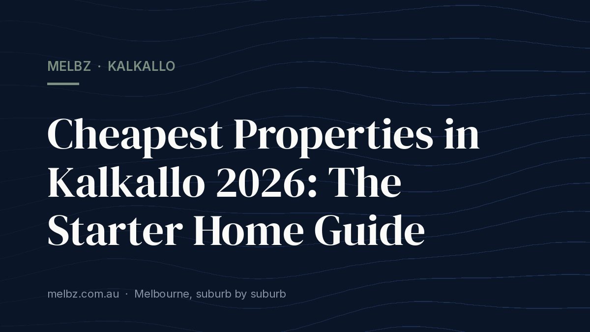 Title card: Cheapest Properties in Kalkallo 2026: The Starter Home Guide
