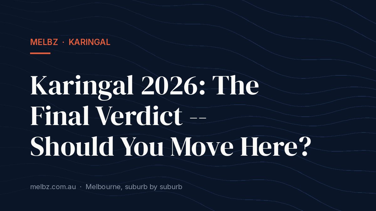 Title card: Karingal 2026: The Final Verdict -- Should You Move Here?