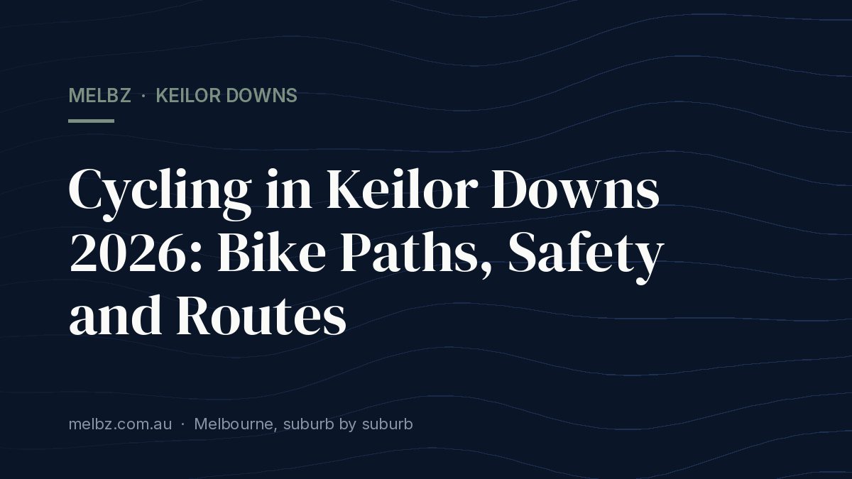 Title card: Cycling in Keilor Downs 2026: Bike Paths, Safety and Routes