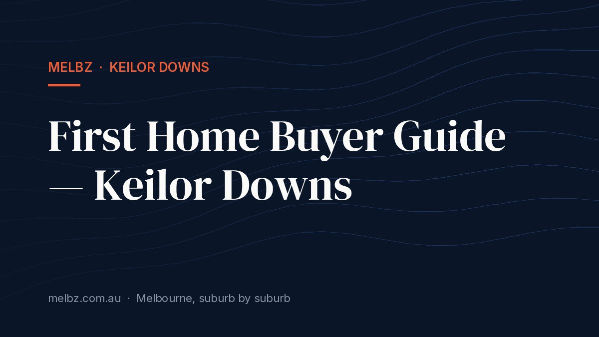 Title card: First Home Buyer Guide — Keilor Downs