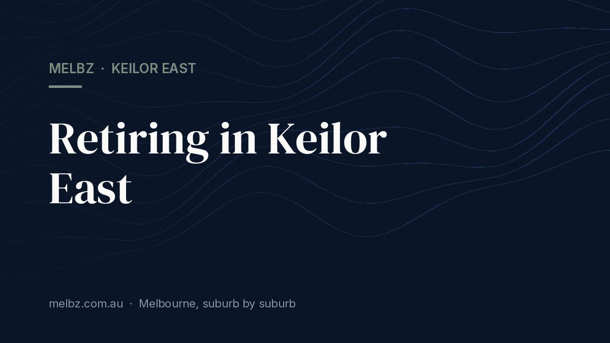 Title card: Retiring in Keilor East