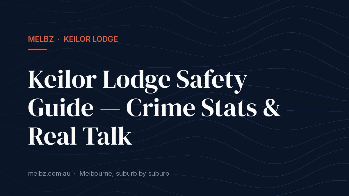 Title card: Keilor Lodge Safety Guide — Crime Stats & Real Talk