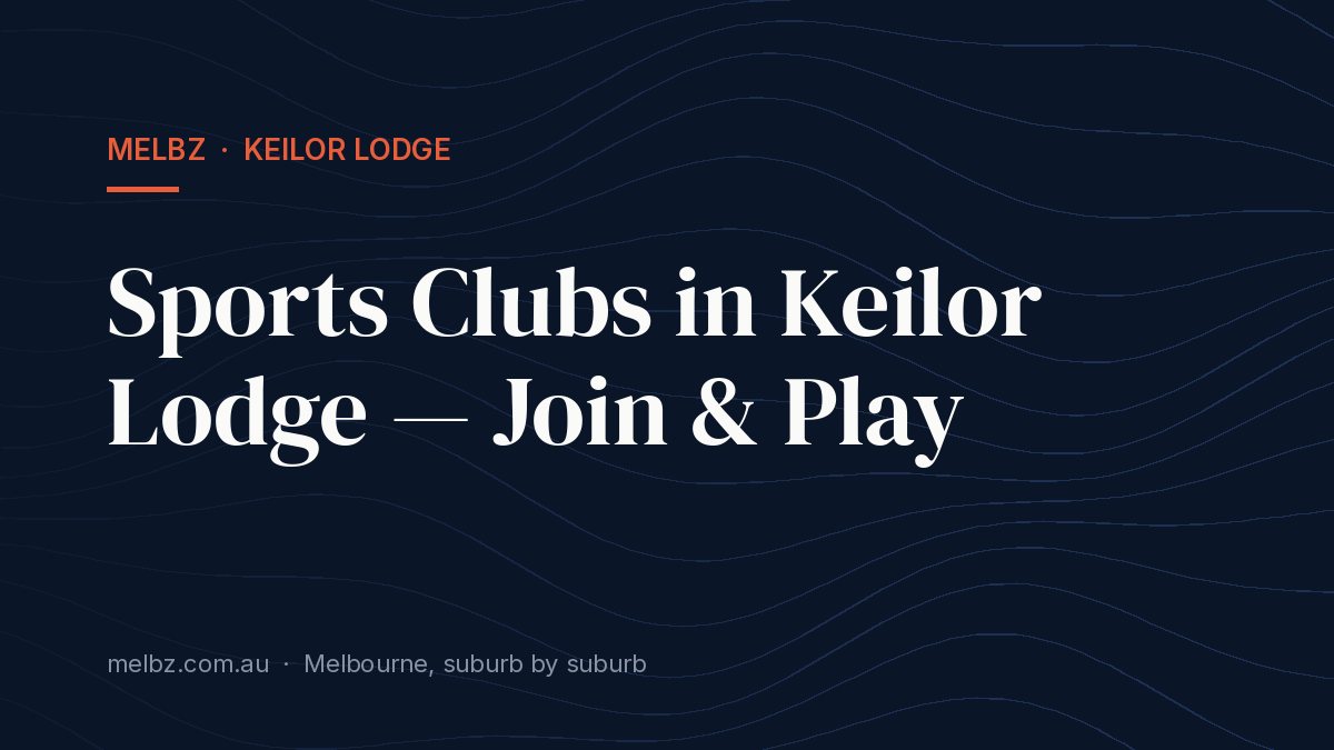 Title card: Sports Clubs in Keilor Lodge — Join & Play