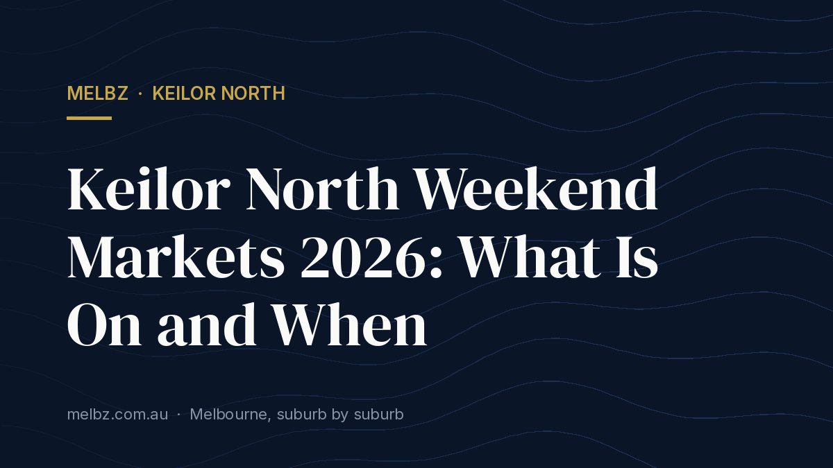 Title card: Keilor North Weekend Markets 2026: What Is On and When