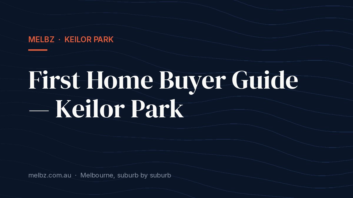 Title card: First Home Buyer Guide — Keilor Park
