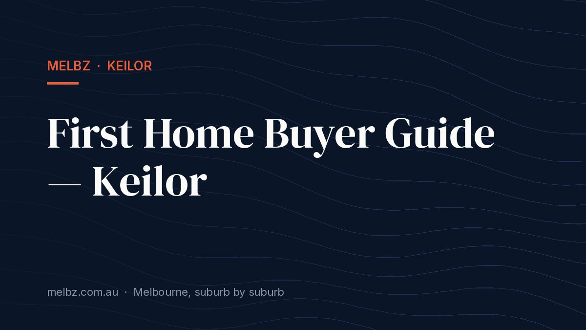 Title card: First Home Buyer Guide — Keilor