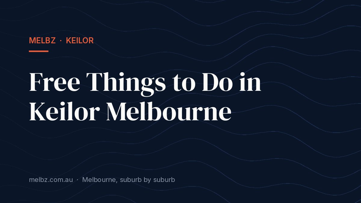 Title card: Free Things to Do in Keilor: Trail, Lagoon, Library