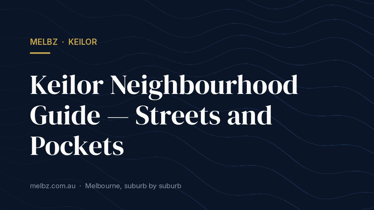 Title card: Keilor Neighbourhood Guide — Streets and Pockets