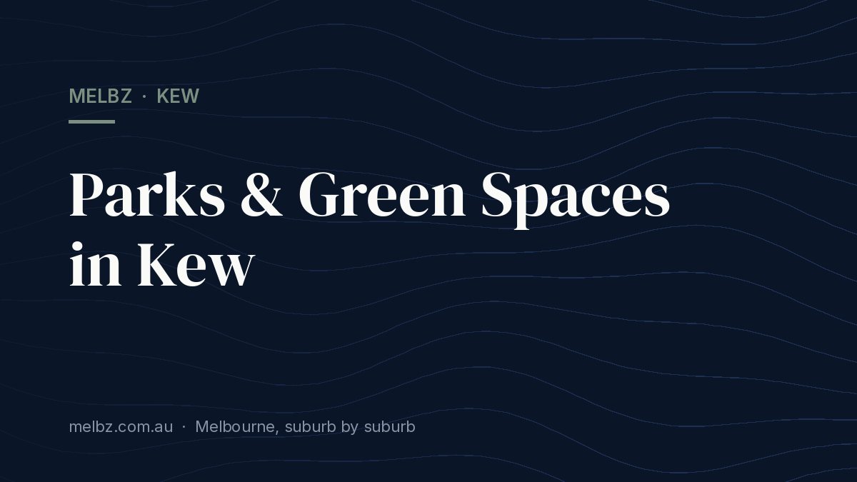Title card: Parks & Green Spaces in Kew