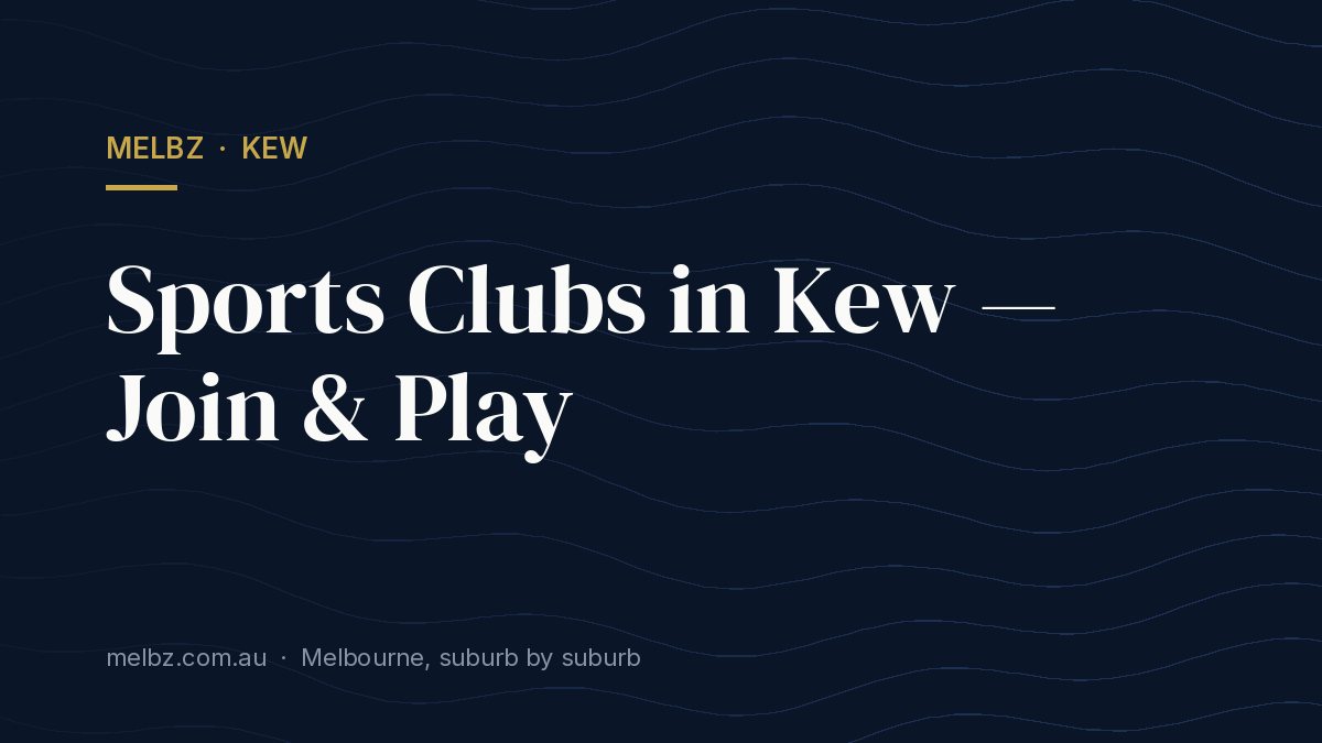 Title card: Sports Clubs in Kew — Join & Play