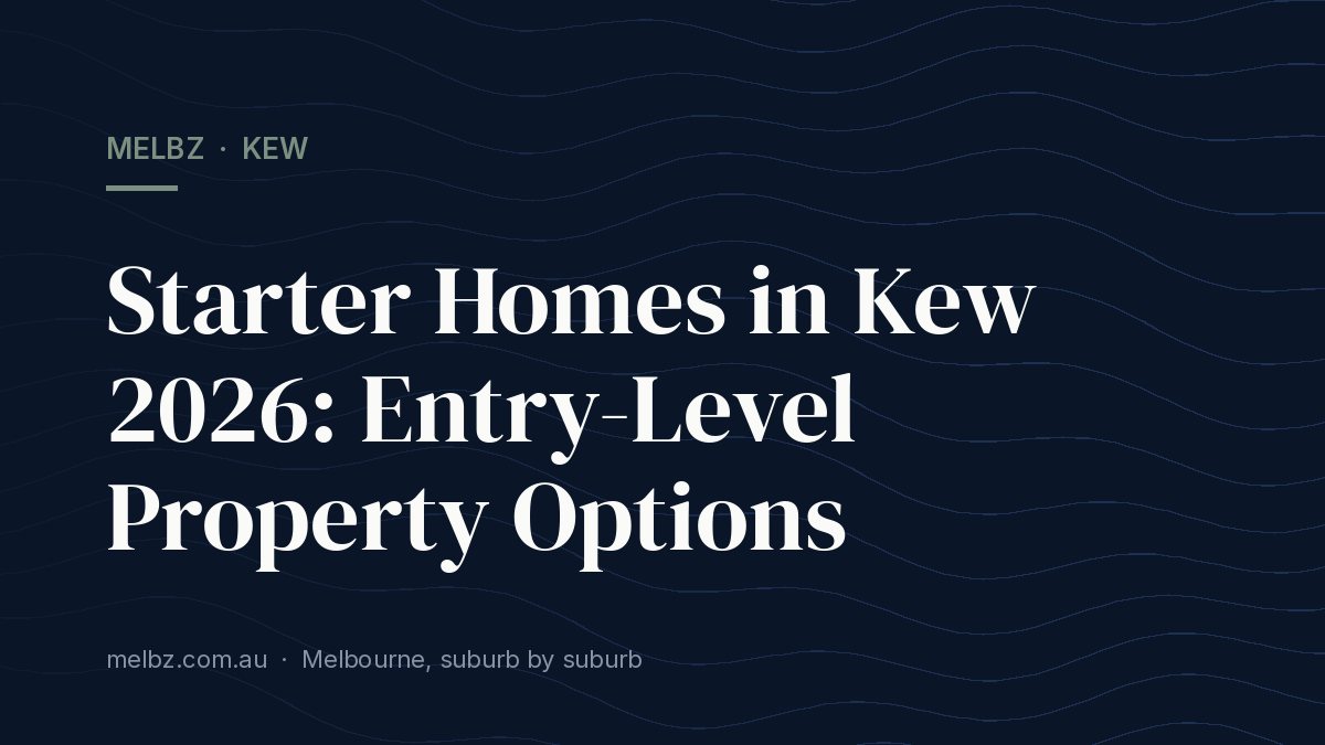 Title card: Starter Homes in Kew 2026: Entry-Level Property Options