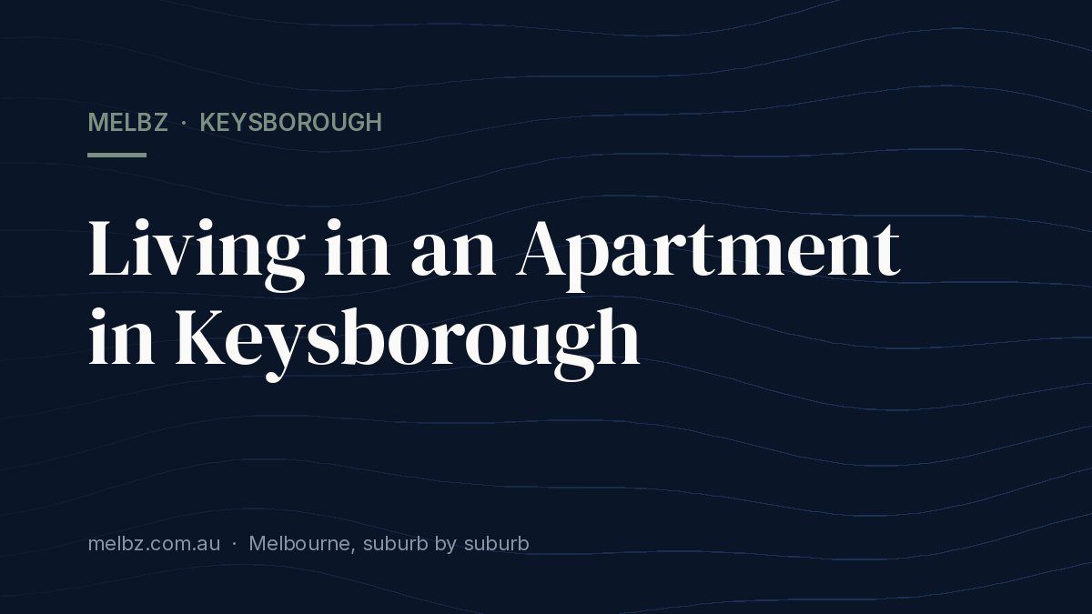 Title card: Living in an Apartment in Keysborough