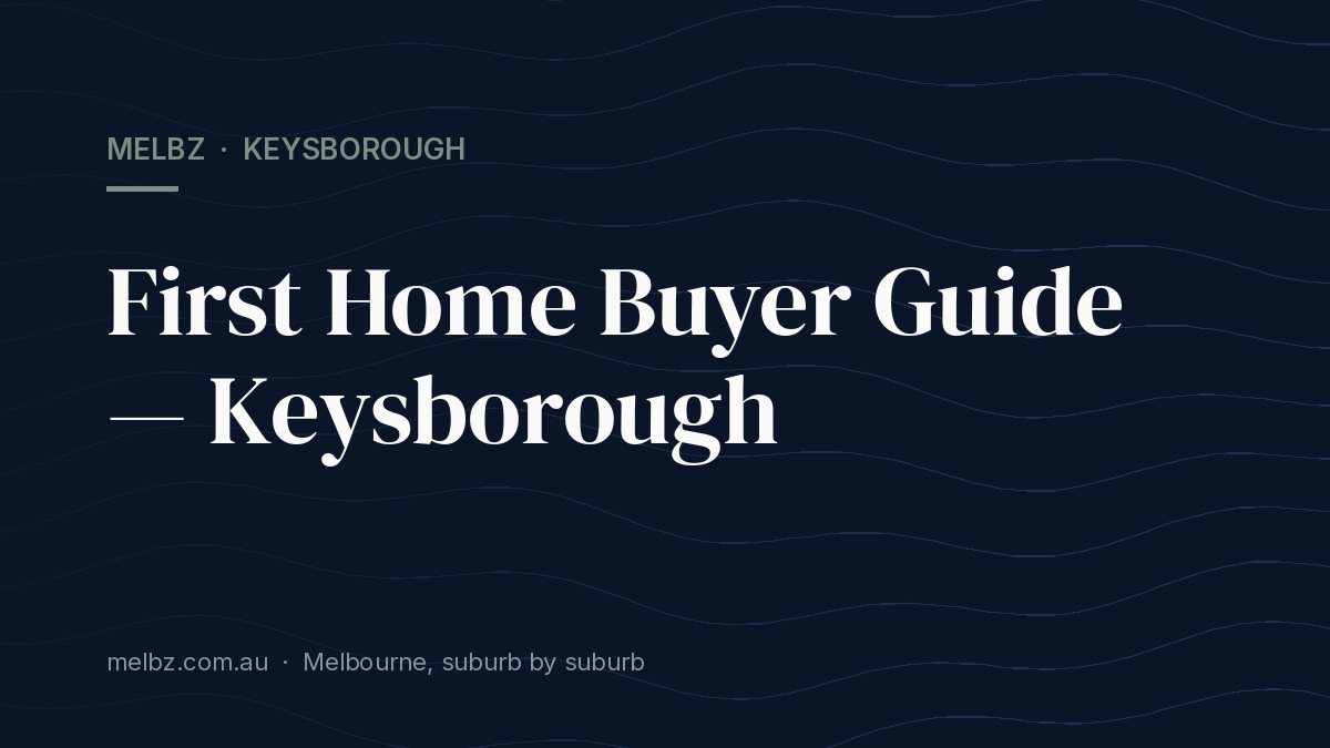 Title card: First Home Buyer Guide — Keysborough