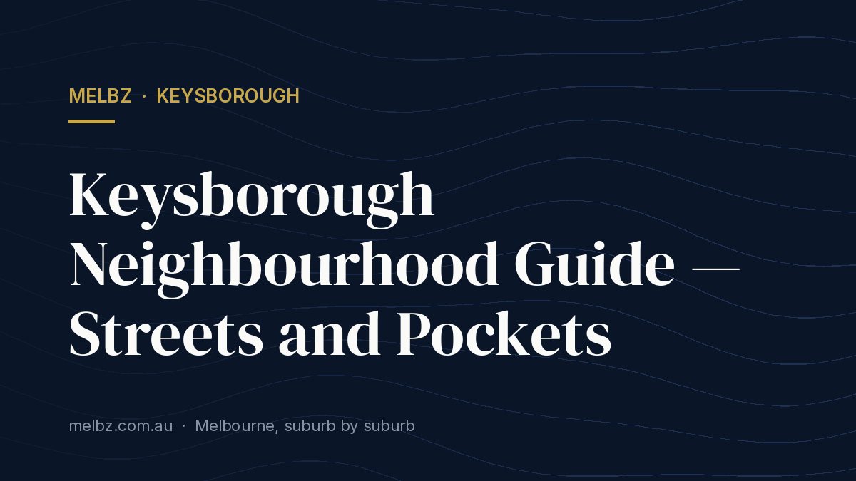 Title card: Keysborough Neighbourhood Guide — Streets and Pockets