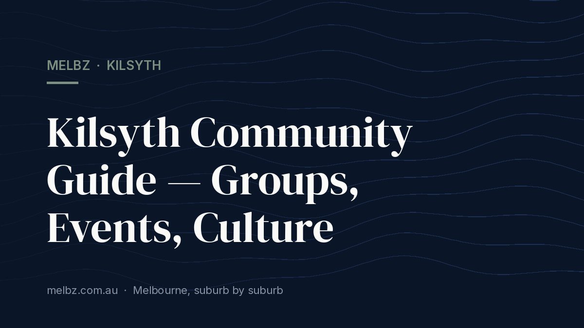 Title card: Kilsyth Community Guide — Groups, Events, Culture