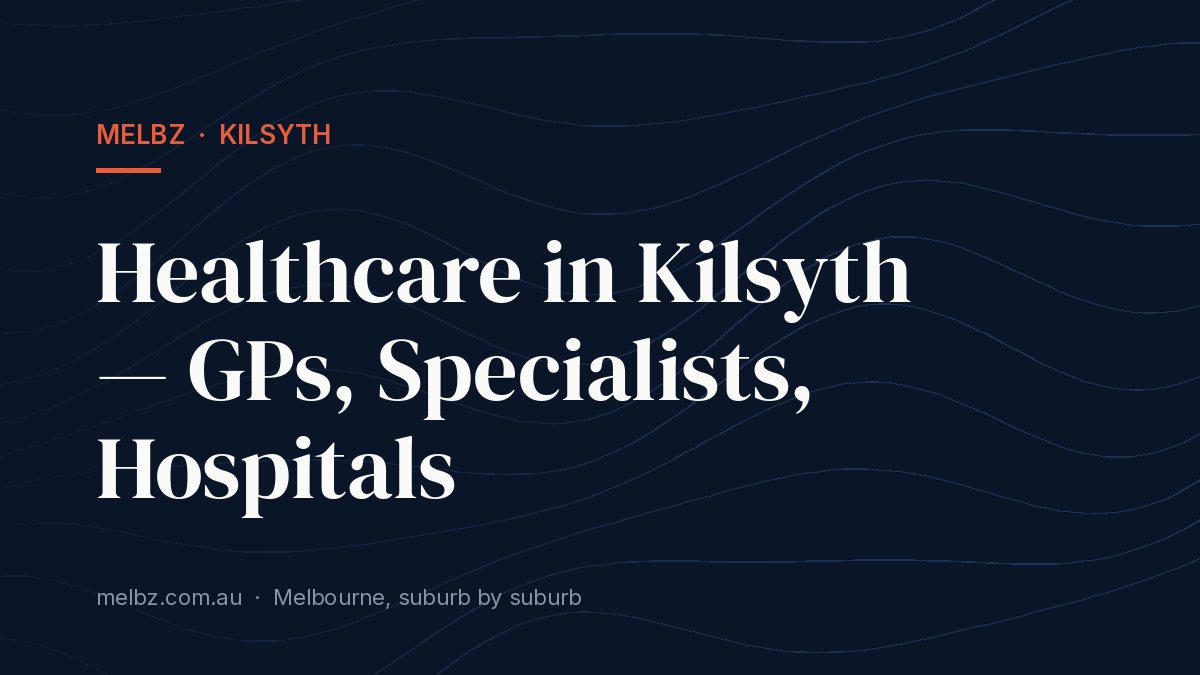 Title card: Healthcare in Kilsyth — GPs, Specialists, Hospitals