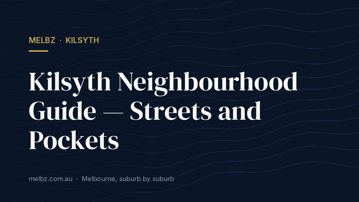Title card: Kilsyth Neighbourhood Guide — Streets and Pockets