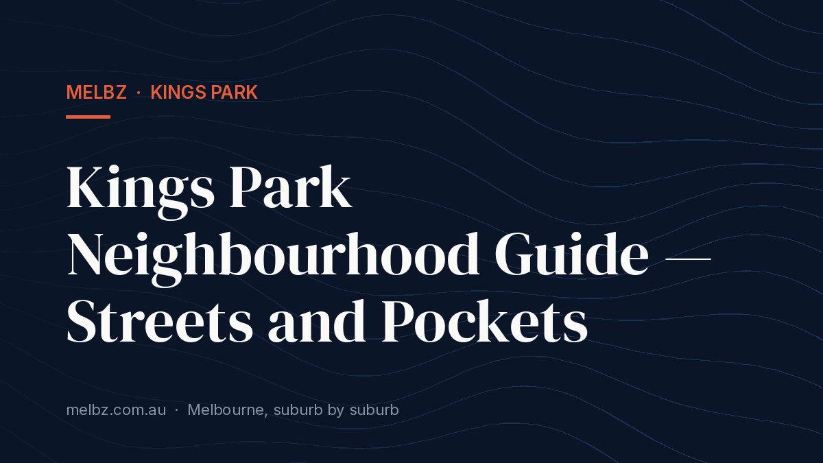 Title card: Kings Park Neighbourhood Guide — Streets and Pockets