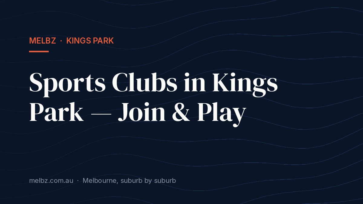 Title card: Sports Clubs in Kings Park — Join & Play