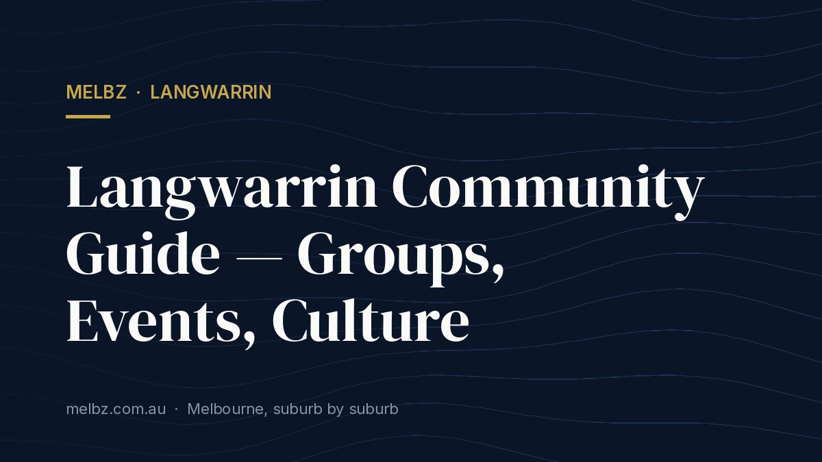 Title card: Langwarrin Community Guide — Groups, Events, Culture