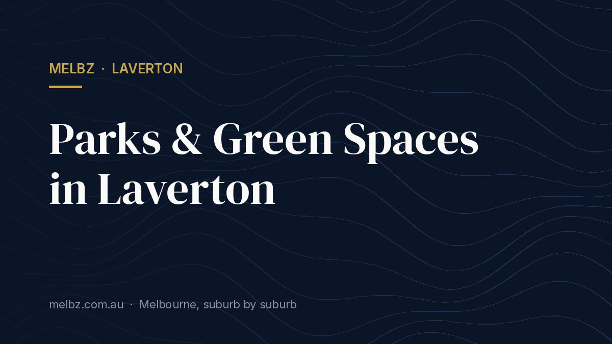 Title card: Parks & Green Spaces in Laverton