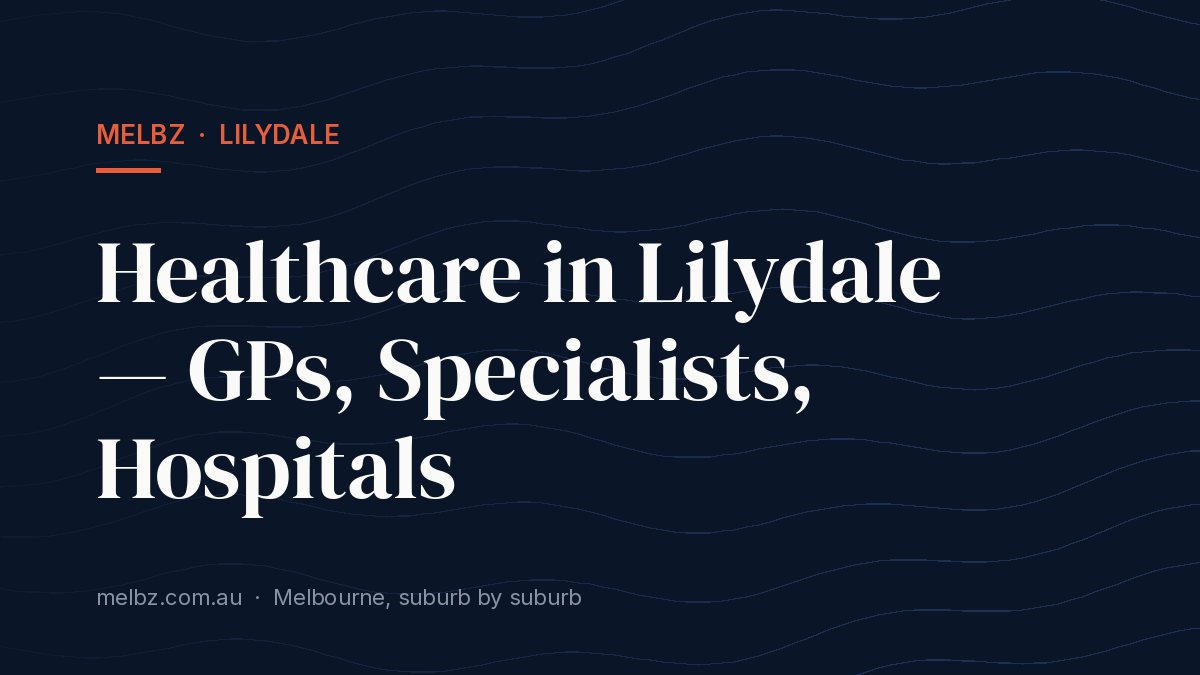 Title card: Healthcare in Lilydale — GPs, Specialists, Hospitals